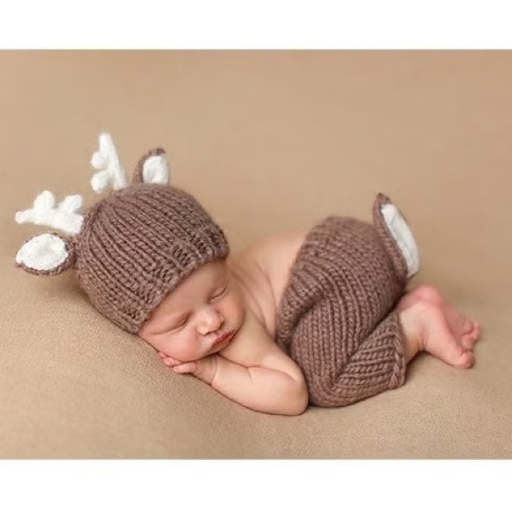 Spearmint Baby Newborn Photography Deer Outfit